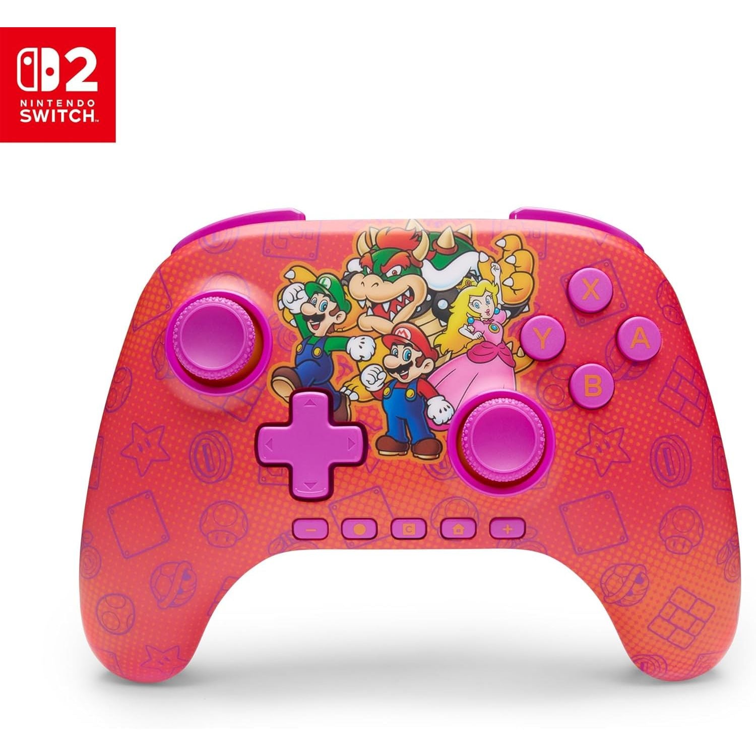 PowerA Advantage Wireless Controller for Nintendo Switch 2 - Mario Friends, Officially Licensed, Hall Effects, Mappable Buttons, Pro Controller, C Button, Motion Controls